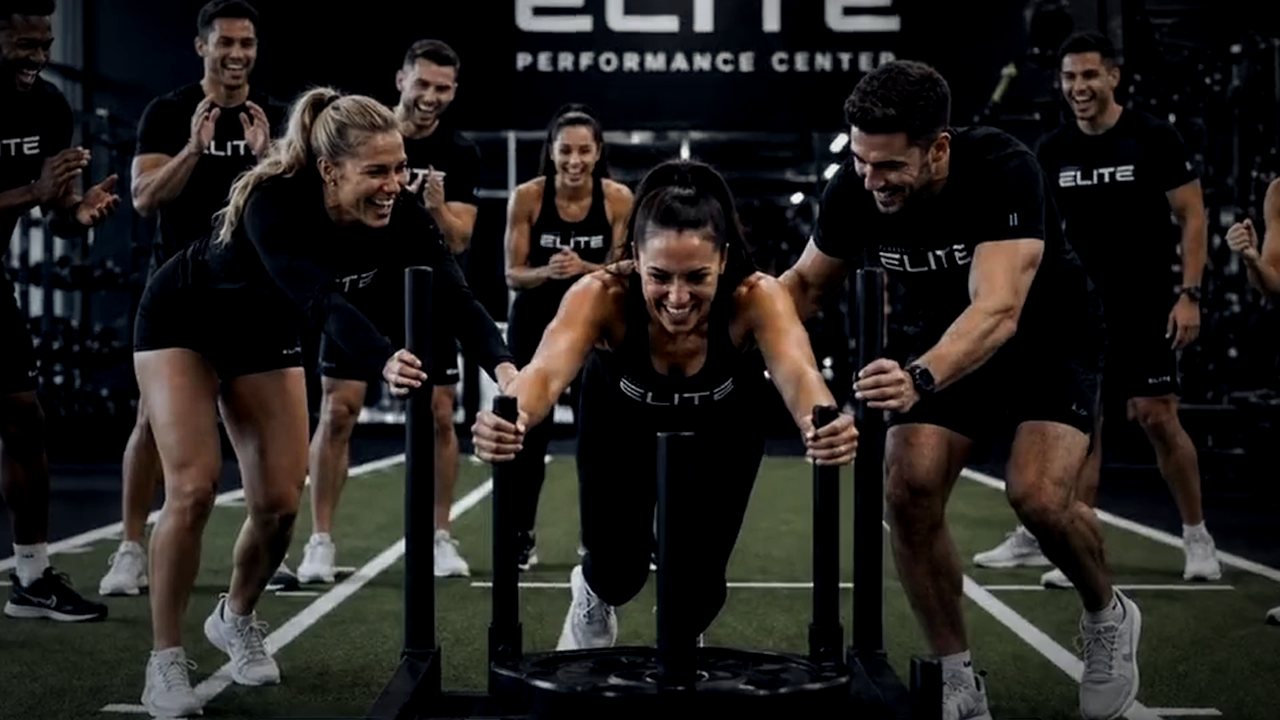 Athletes training together at Elite